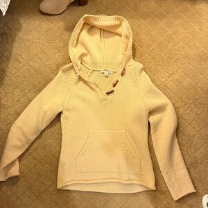 Banana Republic Women's Cream Hooded V-Neck Sweater